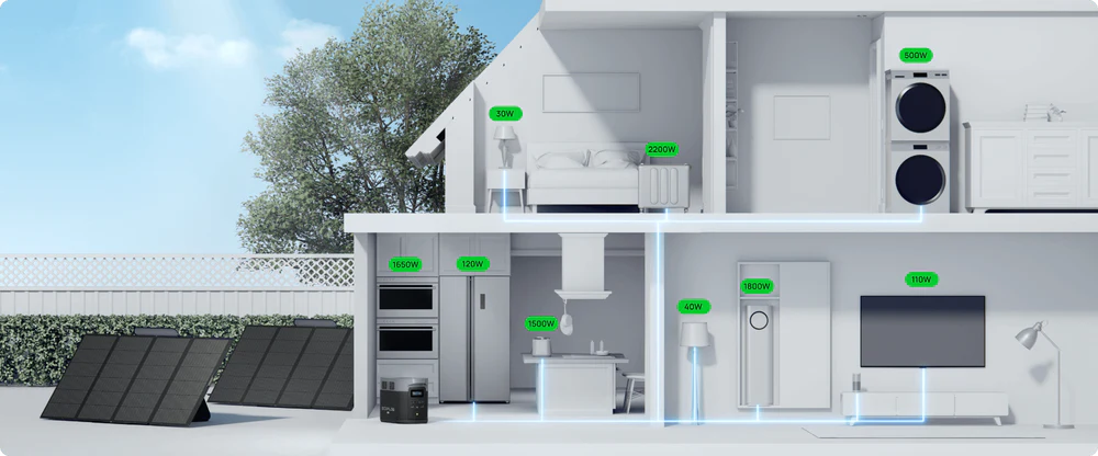 EcoFlow Delta 2 Max + Solar Panels (160W - 220W)